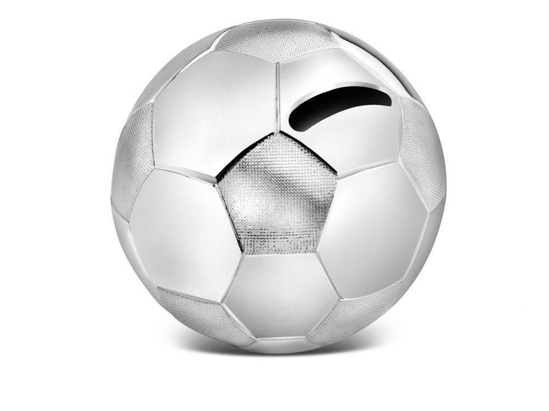 Zilverstad - salvadanaio calcio 8,5x8,5x8 cm colore argento
