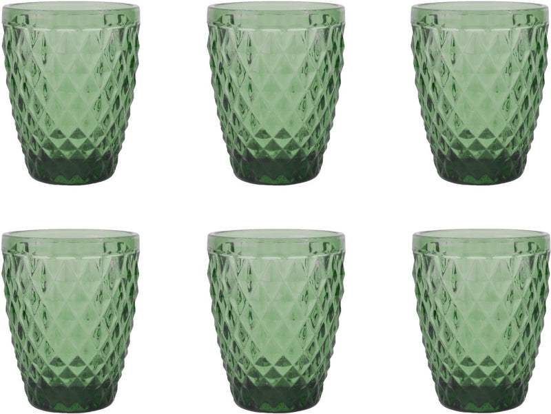 Medard de noblat - diamante - vaso 22 cl - verde - 6 piezas