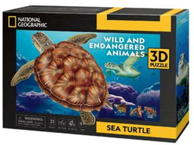 Diversión cúbica 3D Puzzle National Geographic Turtle marino