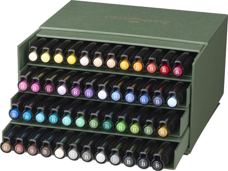 Faber-castell penna da disegno faber castell pitt artist pen - penna a pennello - scatola da studio 48 pezzi - fc-167192