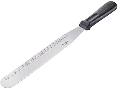 Coltello per vetri Westmark, spatola con indicazione delle dimensioni in cm, lunghezza: 38,7 cm, plastica in acciaio inossidabile, nero argento, 30062270