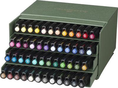Faber-castell penna da disegno faber castell pitt artist pen - penna a pennello - scatola da studio 48 pezzi - fc-167192