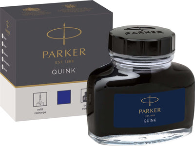 Botella de tinta para pluma estilográfica Parker | tinta quink azul | Tinta de escritura de 57 ml para pluma estilográfica.