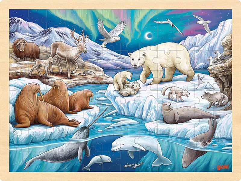 Goki Wooden puzzle puzzle Night Polar, 96st.