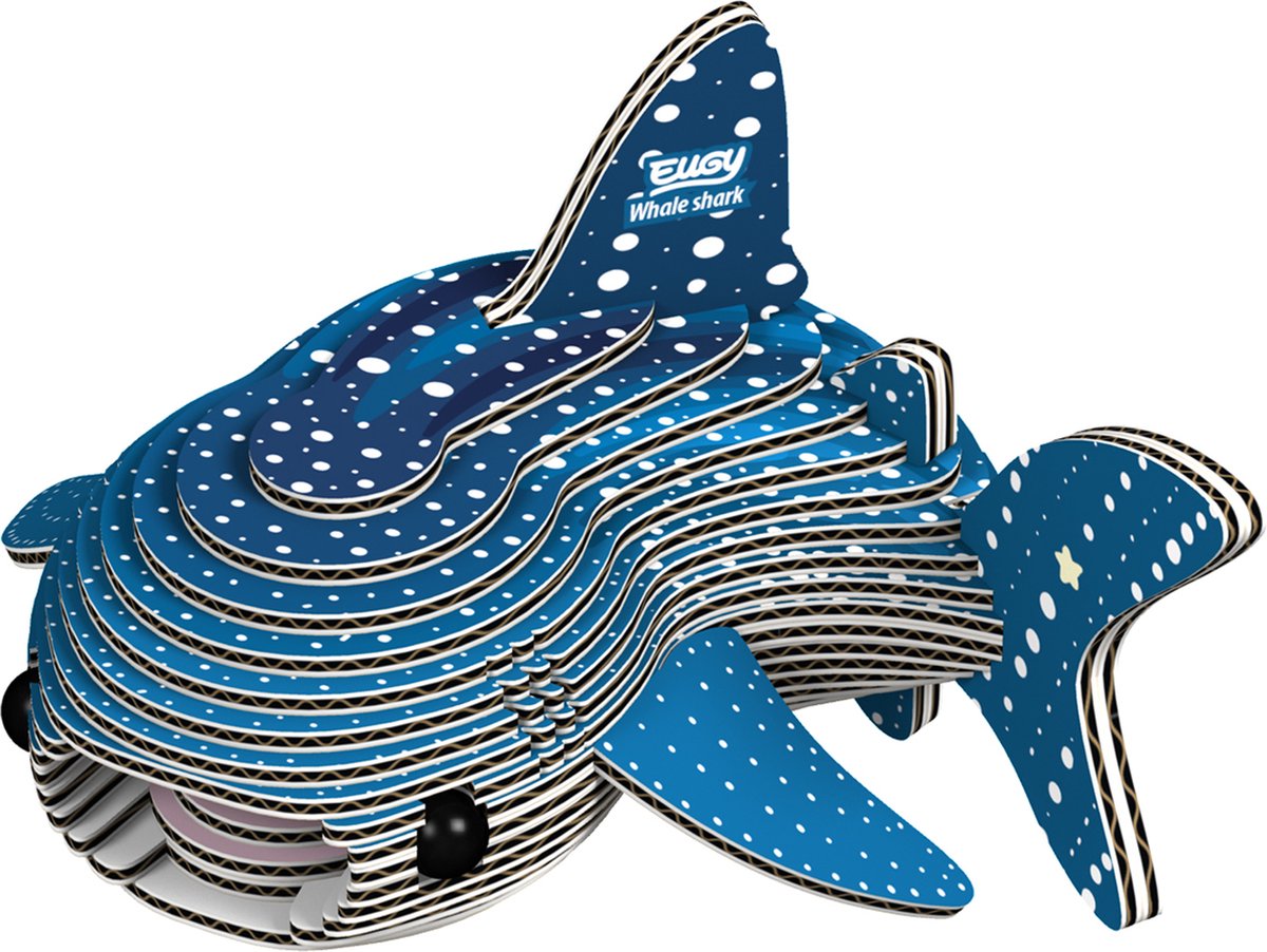 Puzzle 3d Eugy - squalo balena - animali marini - sostenibile - collezionali tutti - 6 anni