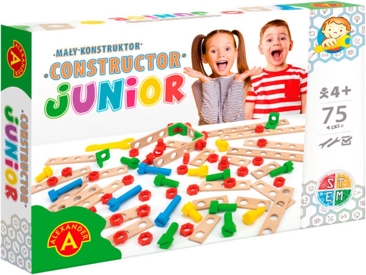 Alexander toys constructor junior - doe het zelf bouwpakketten - 75 stuks