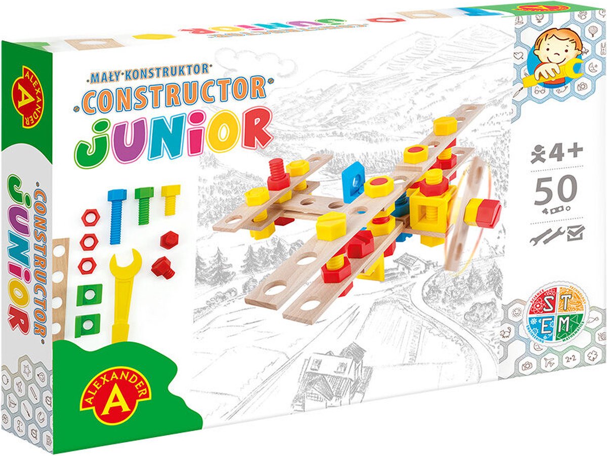 Alexander toys constructor junior - vliegtuig - 50st