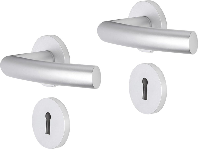 Tirador de puerta Impresso - burton - para interior - redondo con roseta de llave redonda - aluminio - 2 piezas