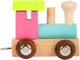 Pie pequeño - locomotora de fuente de madera de color - 12 piezas