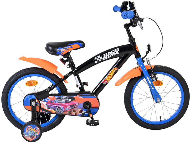 Heiße räder bicicletta per bambini hot wheels - ragazzi - 16 pollici - nero arancione blu