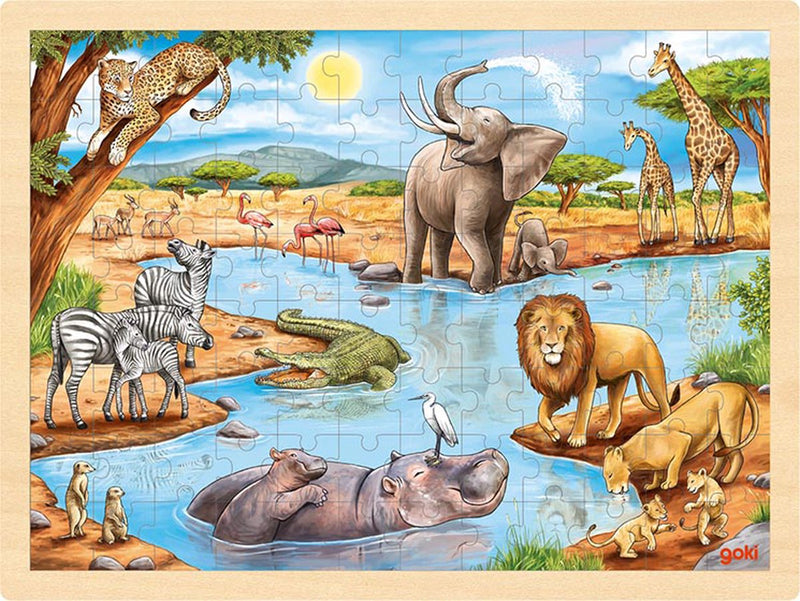 Goki Wooden puzzle puzzle African Savanne, 96st.