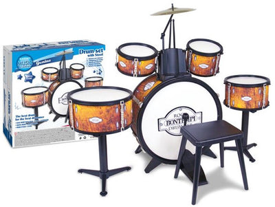 Bontempi spa bontempi - batteria - strumento musicale giocattolo - 6 pezzi con sgabello e suono realistico.