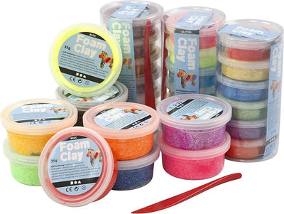 Foam clay ®, purpurina, varios colores, 28 cajas 1 caja