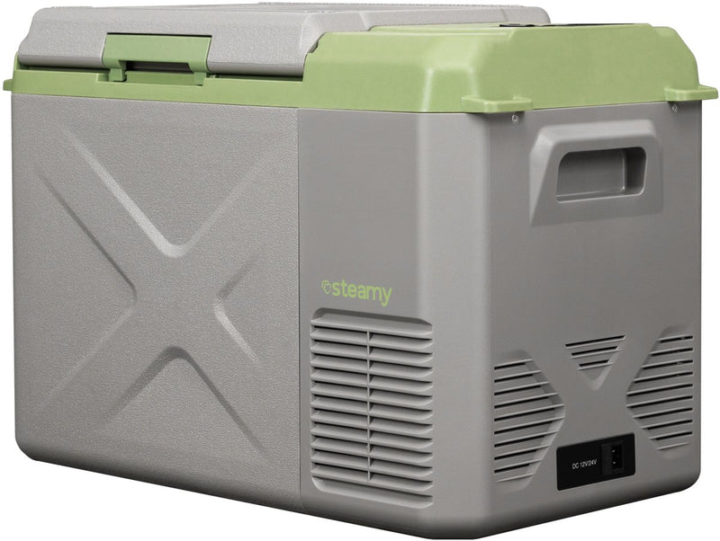 Nevera eléctrica de compresor monozona Steamy -e - monozona - 24 litros - 12v y 230v - para coche y camping - gris