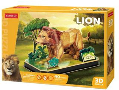 Diversión cúbica 3d rompecabezas león