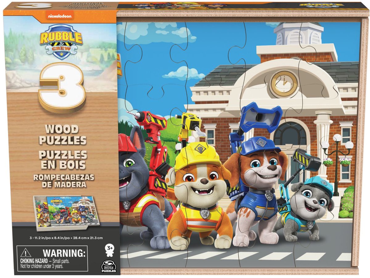 Rubble crew wooden puzzle in wooden box 3x24 sts