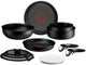 Tefal ingenio experience - set di padelle - 11 pezzi - nucleo in fusione - incluso coperchio - manici