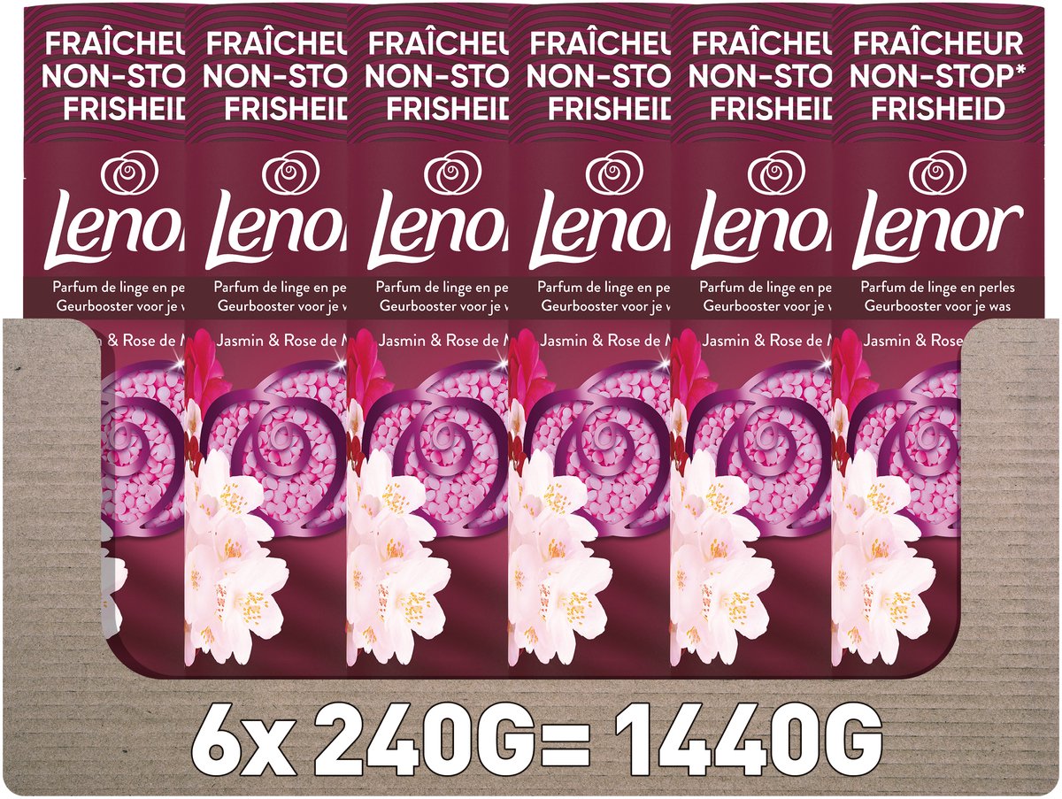 Lenor geurbooster jasmijn rose de mai - 6 x 240 gram - wasparfum