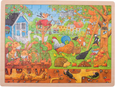 Il puzzle della gamba di legno di Goki vive in giardino