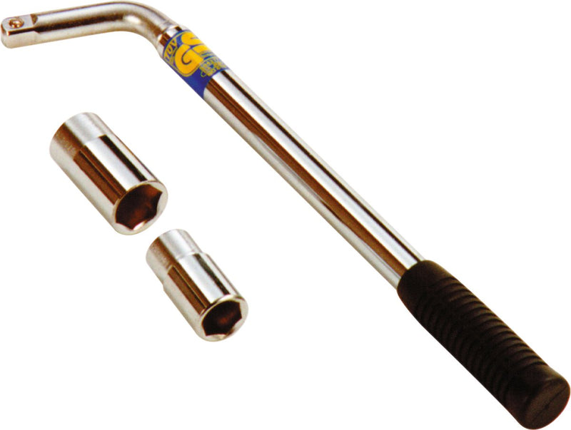 Llave para tuercas de rueda telescópica Carpoint - 17 19 21 23 mm - incluye juego de vasos - telescópica - extensible a 535 mm