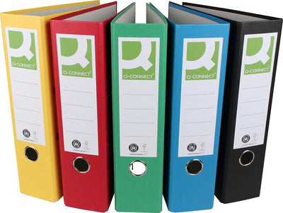 Raccoglitore Q-connect, per ft A4, in carta Recycolor, dorso da 8 cm, colori assortiti