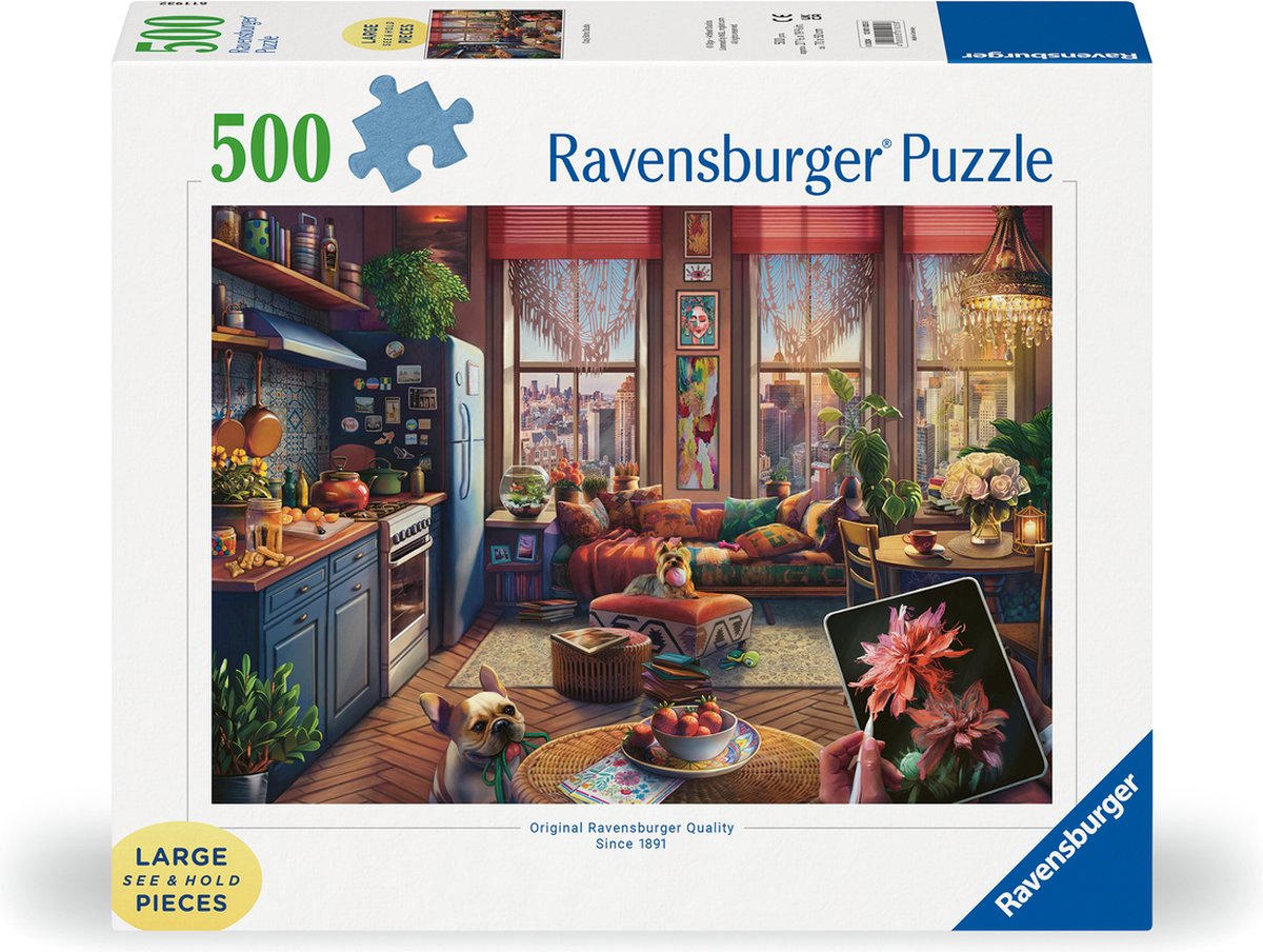 RAVENSBURGER JIGSAW puzzle Cozy Boho Studio, 500st.