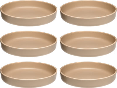 Leonardo roma bord diep 20cm abrikoos - set 6