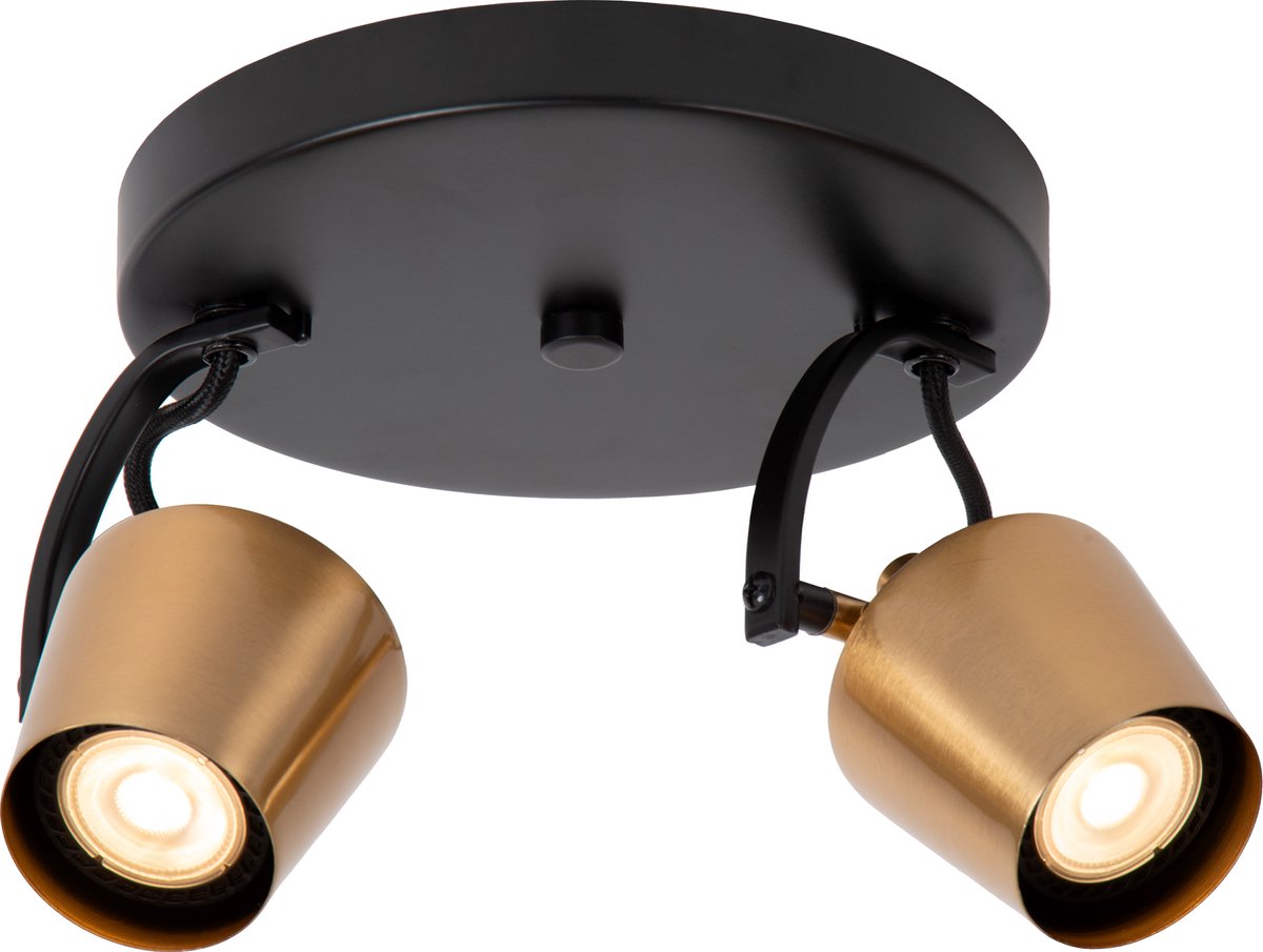 Lucide emile - plafondspot (plafondlamp) - ø 20 cm - 2xgu10 - mat goud messing