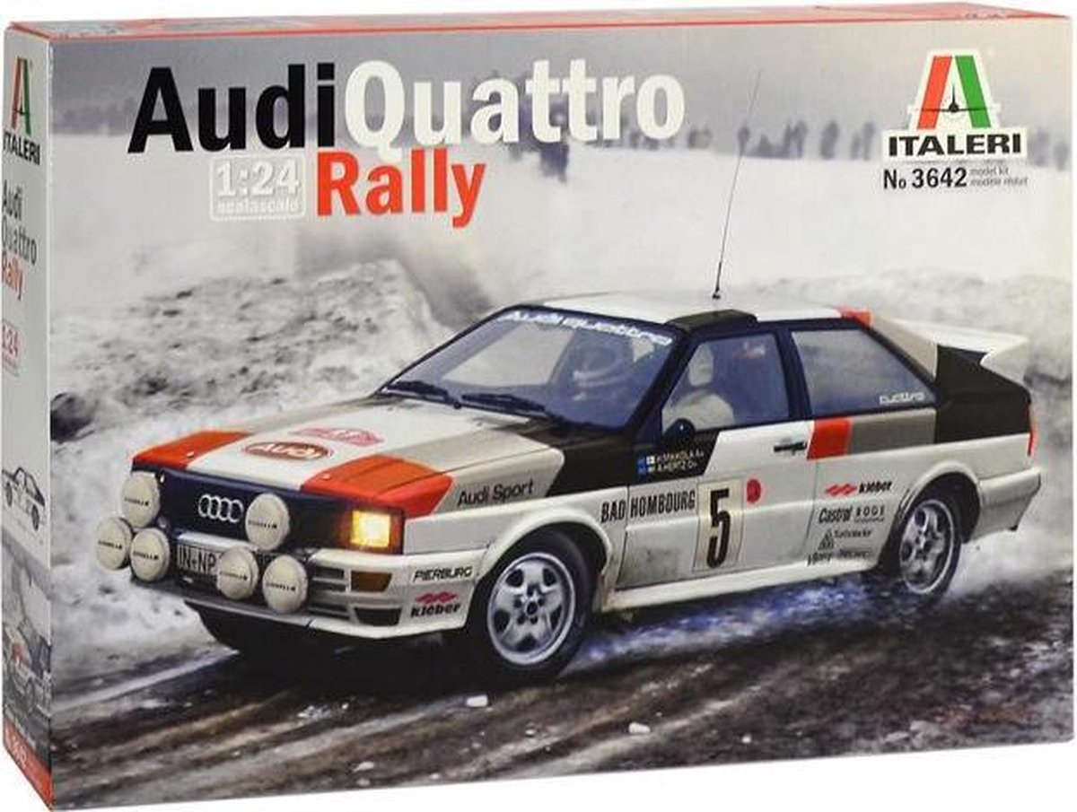 Italeri model kit car - 3642 audi quattro rally plastic - 1:24 - model making