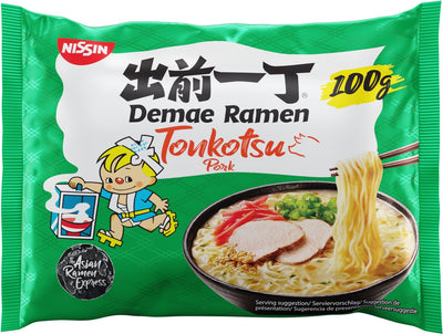 Nissin demae ramen - tonkotsu pork noodles bowl - instant noedels - 10 stuks