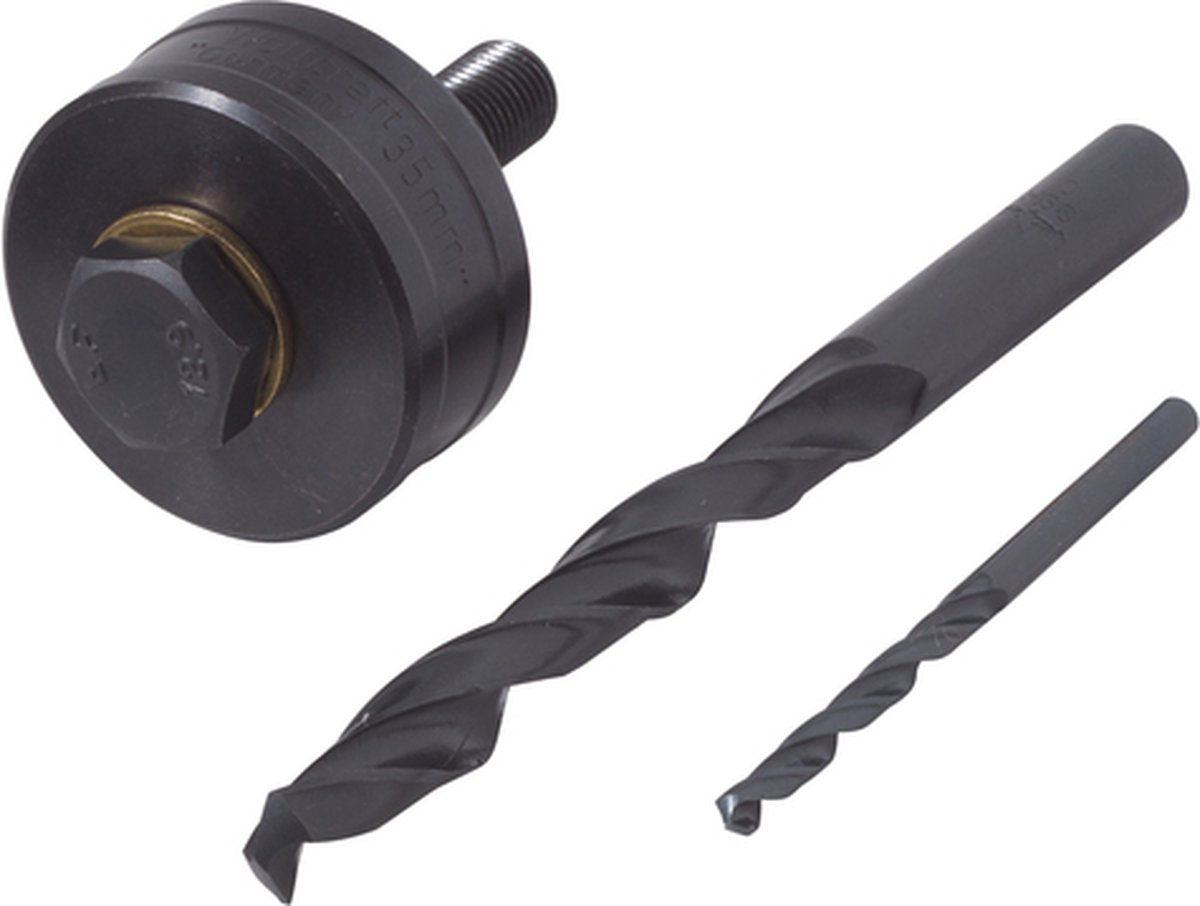 Wolfcraft - hole cutter set for taps - ø 35 mm - installing kitchen tap sink - 3 pieces - 8925000