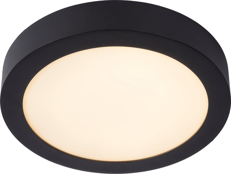 Lucide brice-led - plafoniera (plafoniera) bagno - ø 24 cm - led dimmerabile - 1x15w 3000k - ip44 - nero