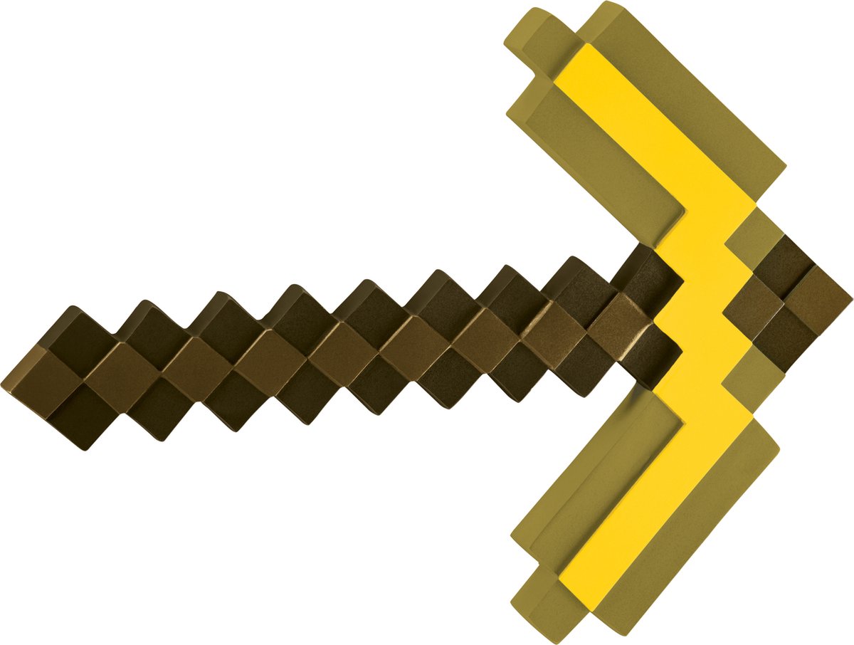 Disfraz de pico de Minecraft amarillo dorado para niños