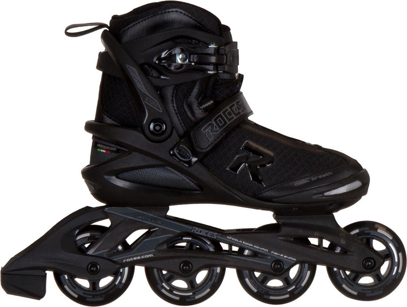 Roces icon 80 patines en línea adultos - ruedas 4x80mm - patines en línea fitness - negro - talla 38