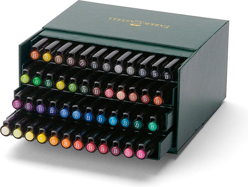 Faber-castell penna da disegno faber castell - penna pitt artist - pennello - 48 pezzi - scatola da studio fc-167148