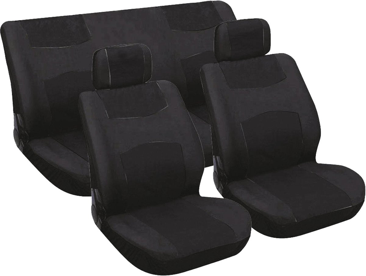 Set coprisedili Carpoint tappezzeria per seggiolino auto 6 pezzi universale - nero