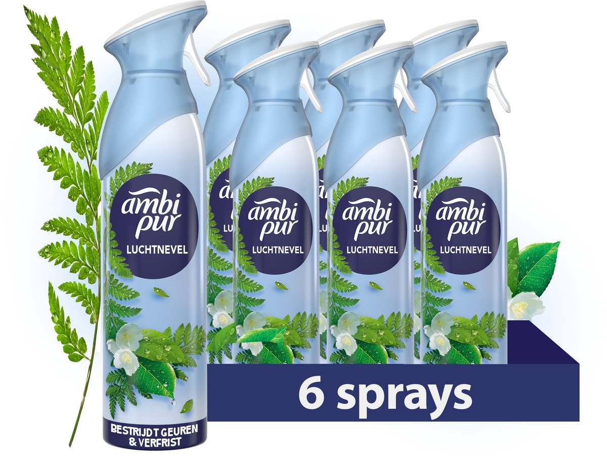 Febreze Ambi Pur Air Effects Deodorante Spray - Rugiada Mattutina - 6 x 185 ml