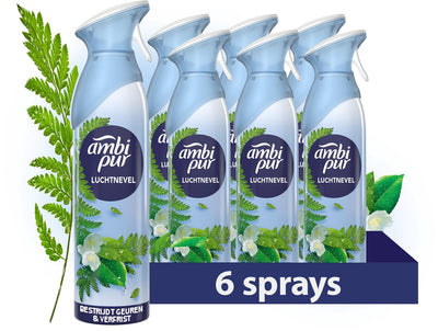 Febreze Ambi Pur Air Effects Deodorante Spray - Rugiada Mattutina - 6 x 185 ml