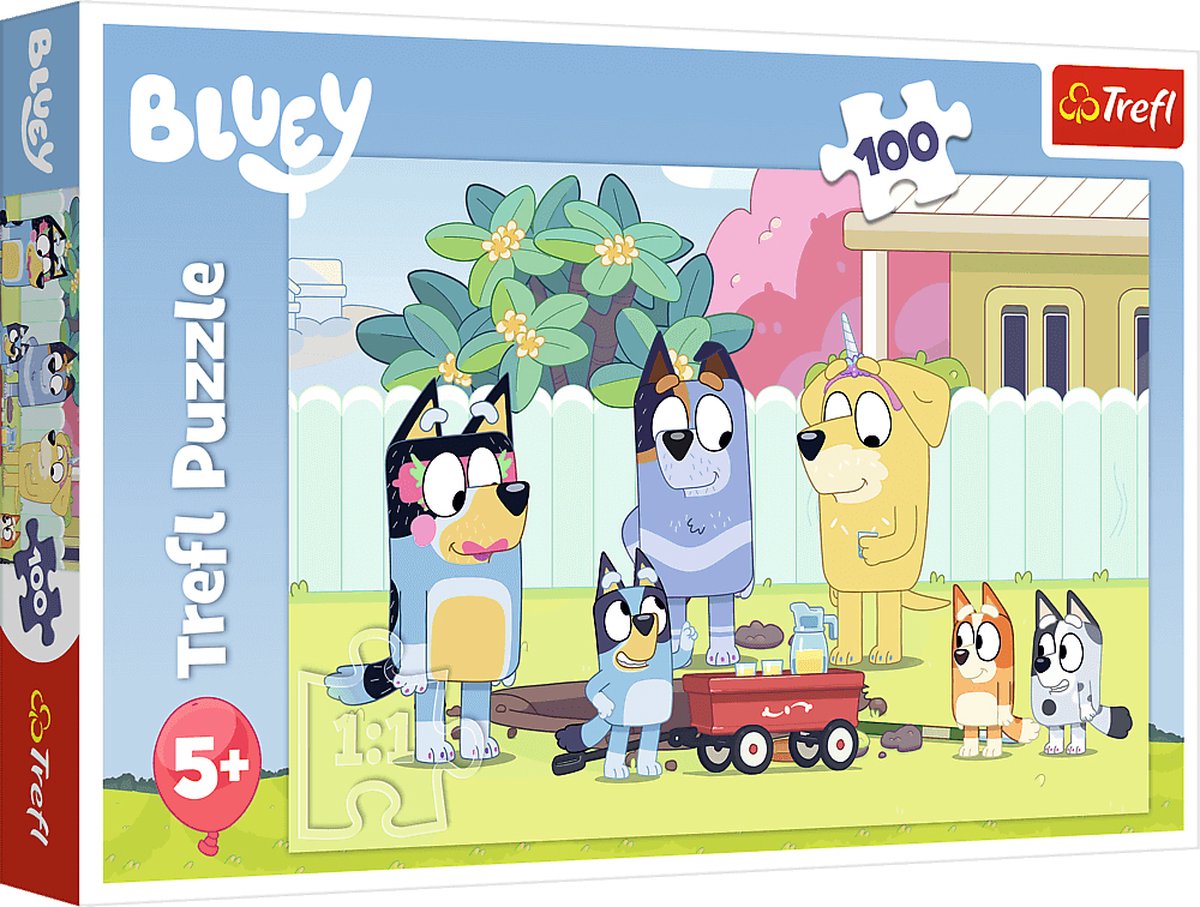Trefl bluey series – kinderpuzzel – 100 stukjes – glanzend papier – hoge kwaliteit – eco-product