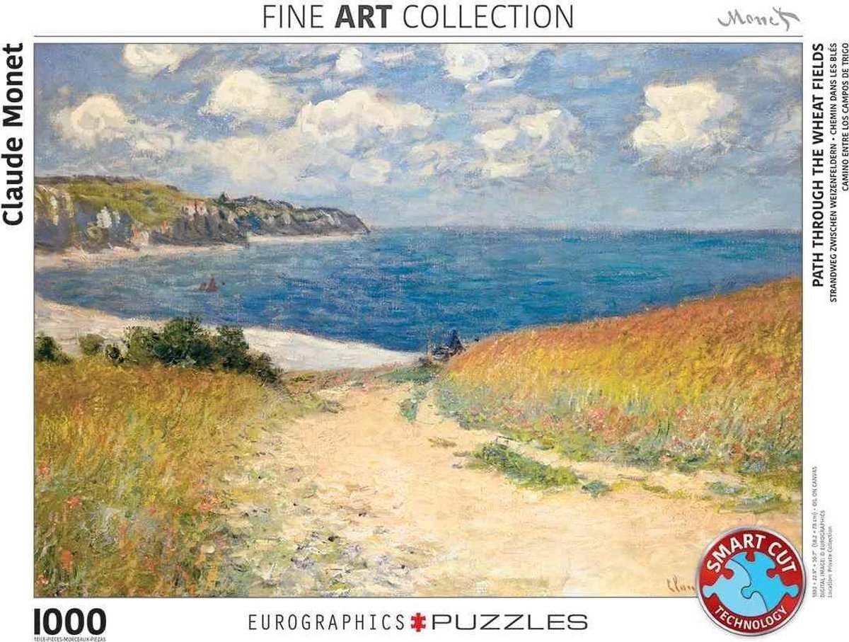 Eurographics - het pad van de cavée, pourville [le chemin de la cavée, pourville] - claude monet - 1000 stukjes 68×48cm (b×h) - fine art legpuzzel