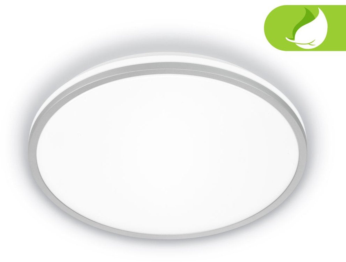 Briloner pulap a – led plafonniere – plafondlamp met eek a lichtbron* – indirect licht – neutraal wit licht – ø 33cm - chroom