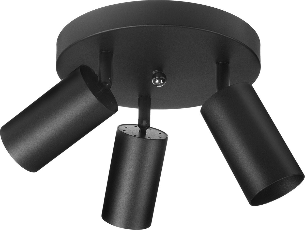 Maclean mce362 b - plafondlamp - 3x gu10 - matzwart - aluminium