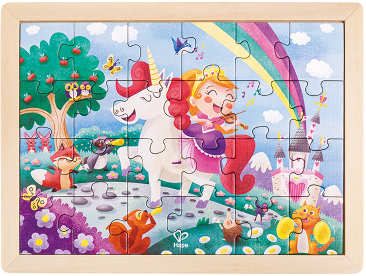 Hape eenhoorn vrienden puzzel