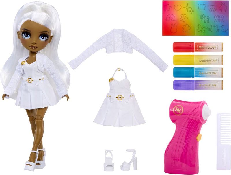 El cepillo de aire Rainbow High crea ojos grises de muñeca de moda
