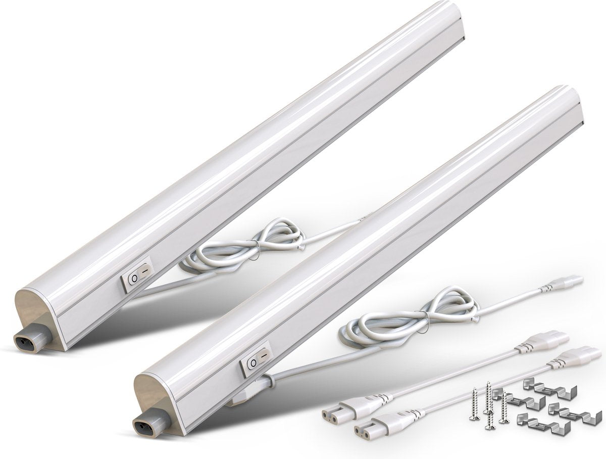 Briloner b.k.licht - iluminación bajo encimera - juego de 2 - iluminación LED para cocina - iluminación para armarios - l: 57,3 cm - 8w - 700lm - luz blanca neutra 4000k