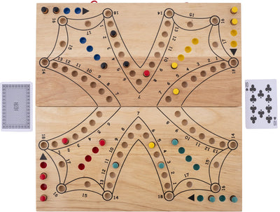 Longfield Toc Game XL Folding 4 Players – Wooden Board Game – Extra Large Strategy Game – Travel Friendly Board Game – 2 to 4 Players – Angel Heart