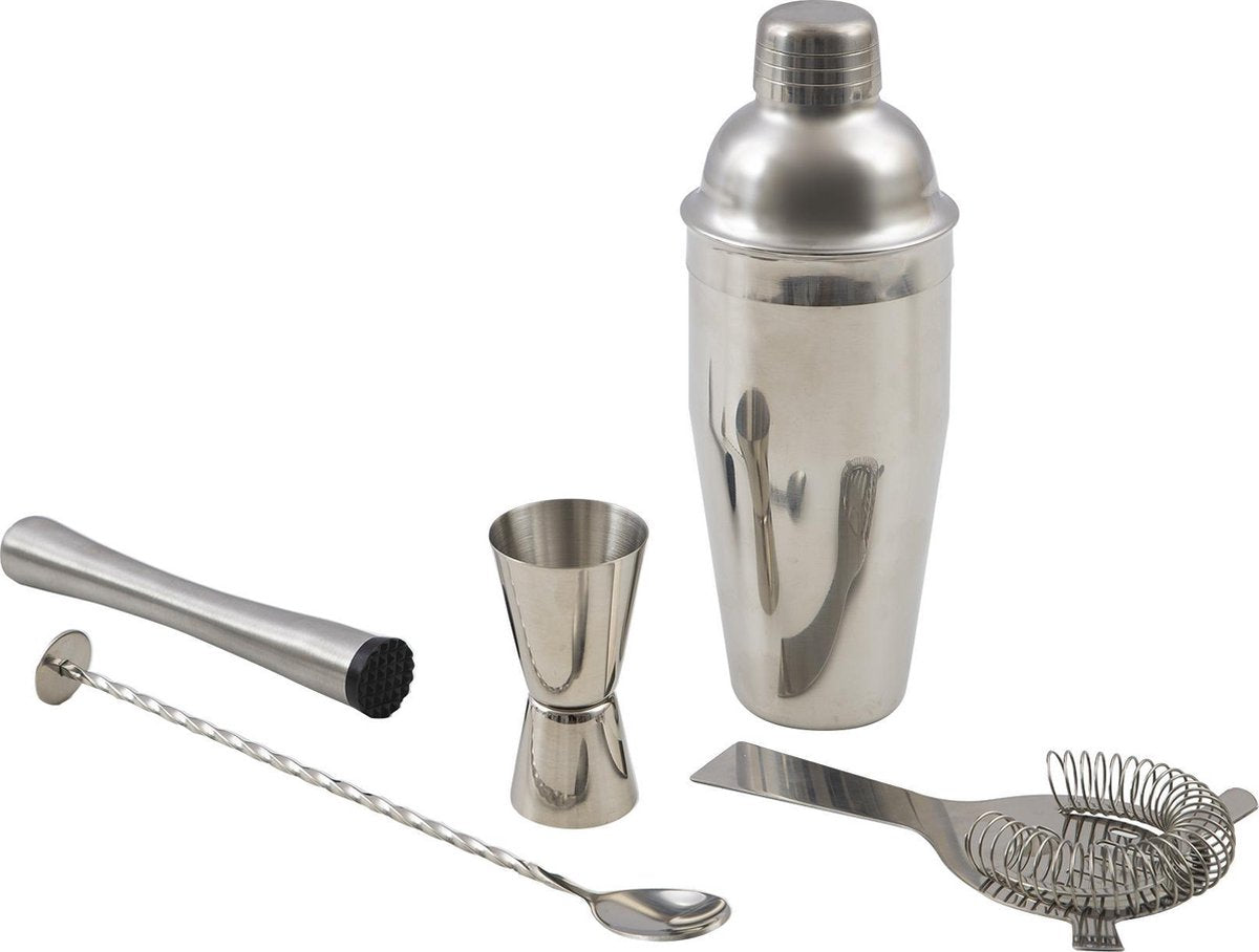 Set da cocktail Point-virgule: shaker, dosatore per cocktail, pestello, cucchiaio da bar e colino da cocktail