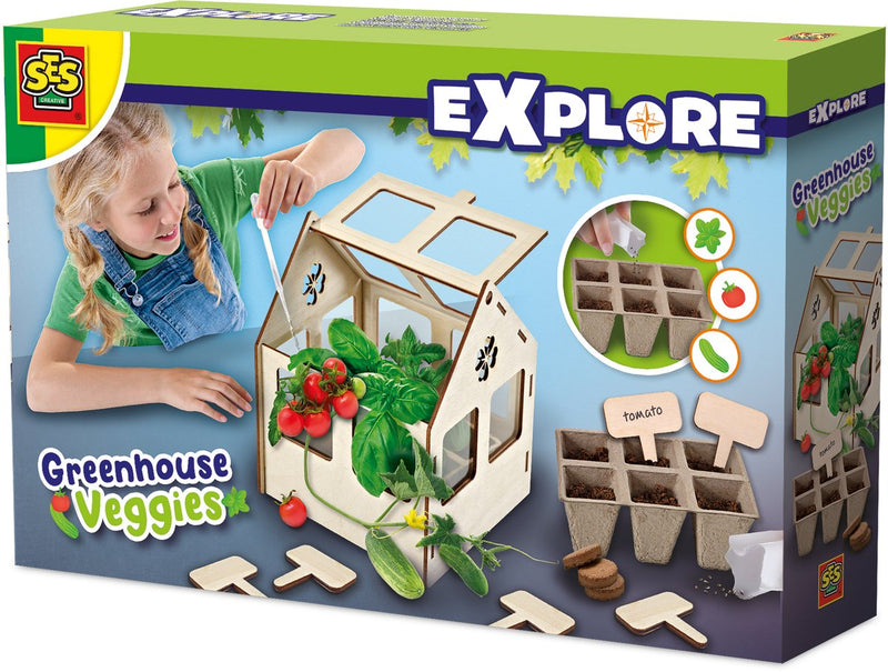 SES SES Explora invernadero de madera con verduras