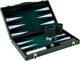 Backgammon Longfield de 18 pulgadas - tablero con incrustaciones verde, blanco y negro - lujoso estuche verde con asa - corazón de ángel