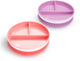 Piatti Munchkin con ventosa - antiscivolo - lavabili in lavastoviglie e adatti al microonde - per 2 pezzi - da 6 mesi - rosa viola